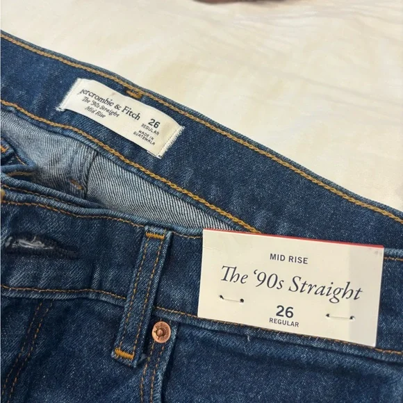 BRAND NEW NEVER WORN Abercrombie & Fitch Blue Straight Jeans Timeless Design - Picture 2 of 4